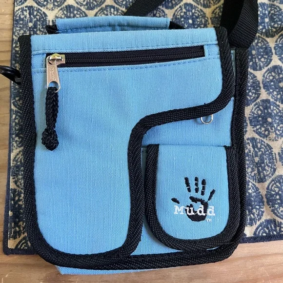 Mudd Bags 9s Mudd Black And Blue Crossbody Purse Poshmark